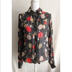 Gorgeous floral and lame blouse